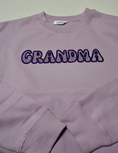 Embroidered Glitter Grandma Crewneck
