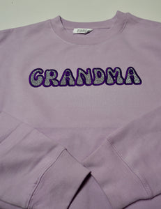 Embroidered Glitter Grandma Crewneck