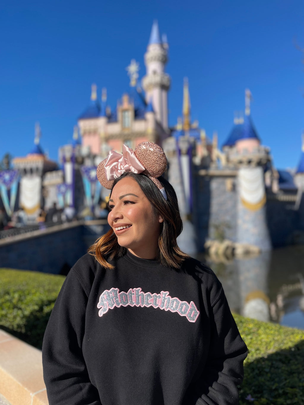 Embroidered Glitter Motherhood Crewneck