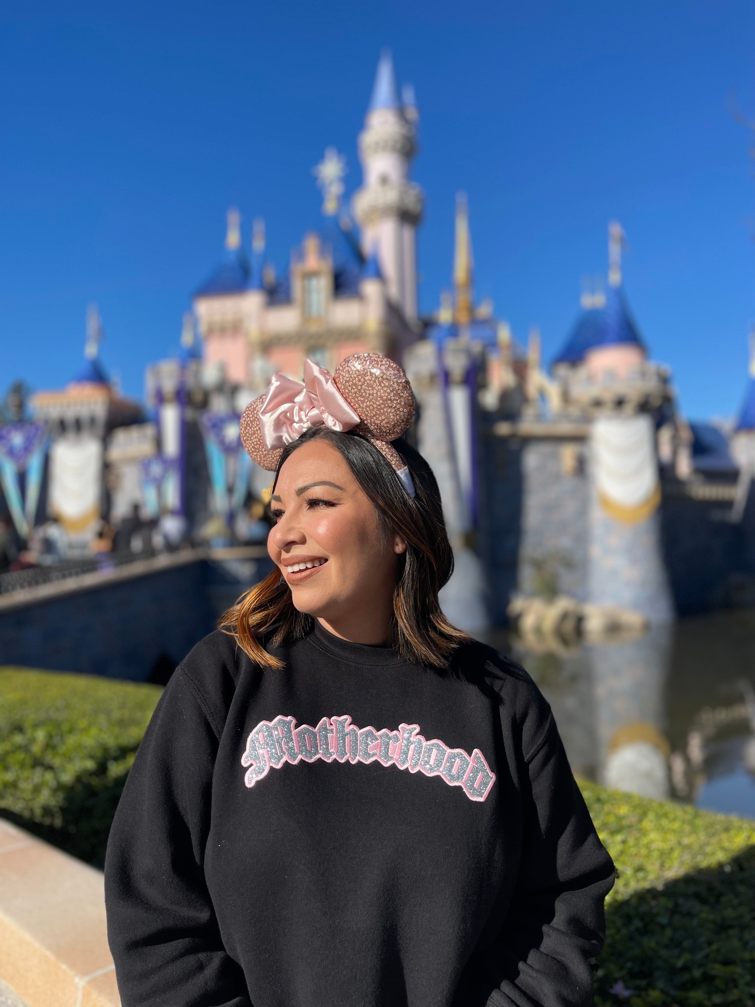 Embroidered Glitter Motherhood Crewneck