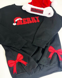 Glitter Merry Bow Crewneck