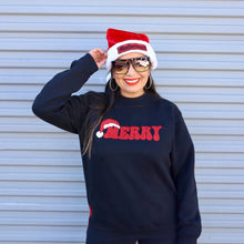 Load image into Gallery viewer, Glitter Merry Bow Crewneck